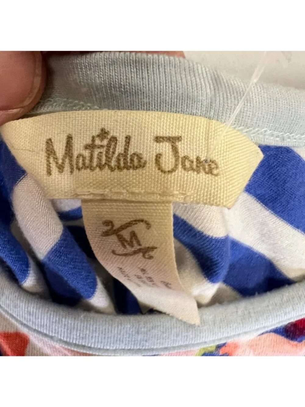 Matilda Jane Women's Striped Floral Short Sleeve Top Size Medium